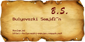 Bulyovszki Semjén névjegykártya